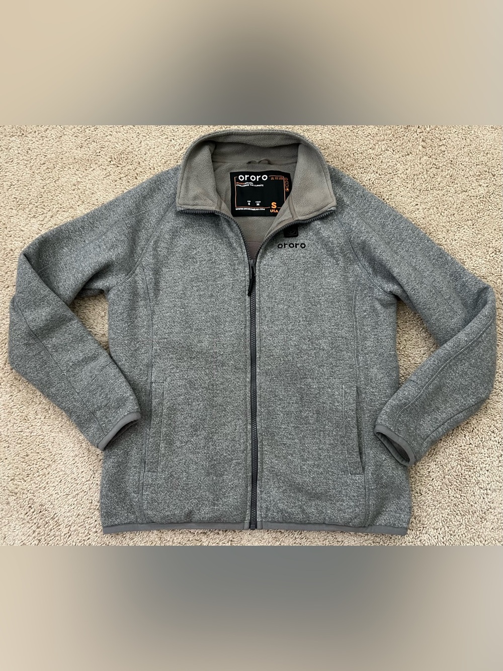 Ororo Women’s Small Heated Jacket With Battery Full Zip Fleece Gray Coat